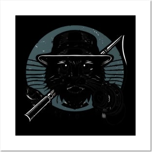 Fisherman Cat Lover Fishing Cat Dad Posters and Art